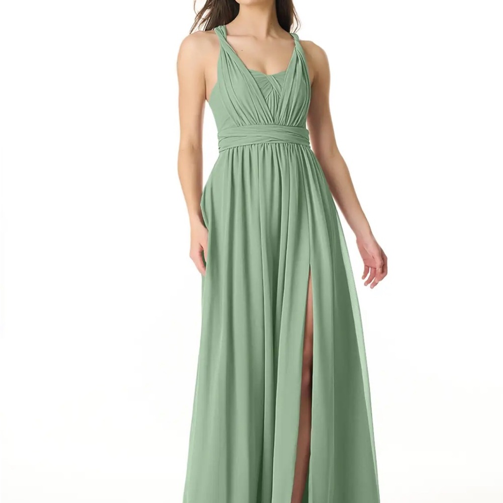 Azazie Olani Dress Matcha chiffon
